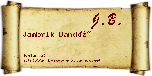 Jambrik Bandó névjegykártya